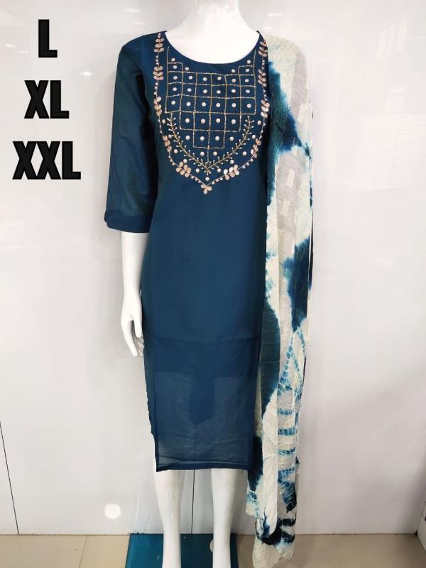 Handwork Vol 1 Muslin silk Designer kurti and dupatta Set